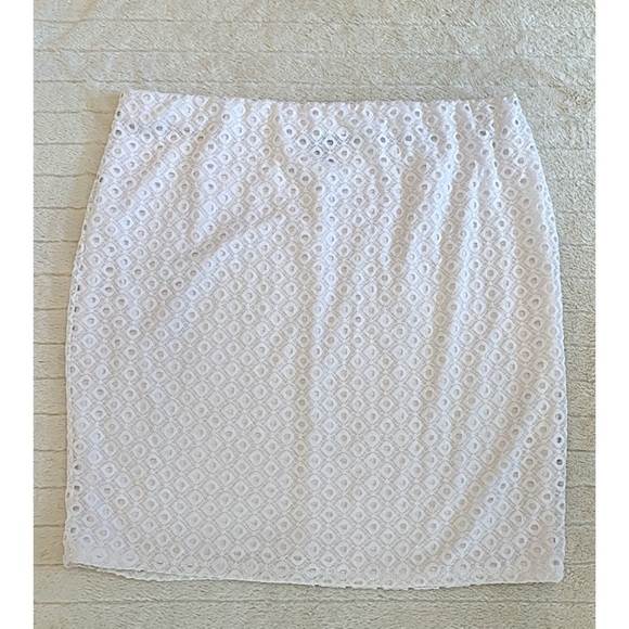 ALFANI Sz 16W White Eyelet Pull-On Skirt - Picture 1 of 6